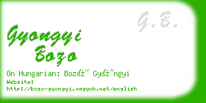 gyongyi bozo business card